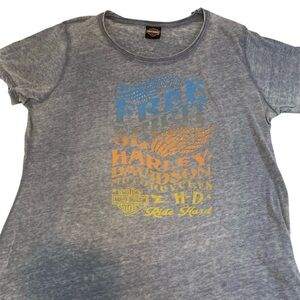 Harley Davidson Plus Size 3X Blue Wash T Shirt Ladies